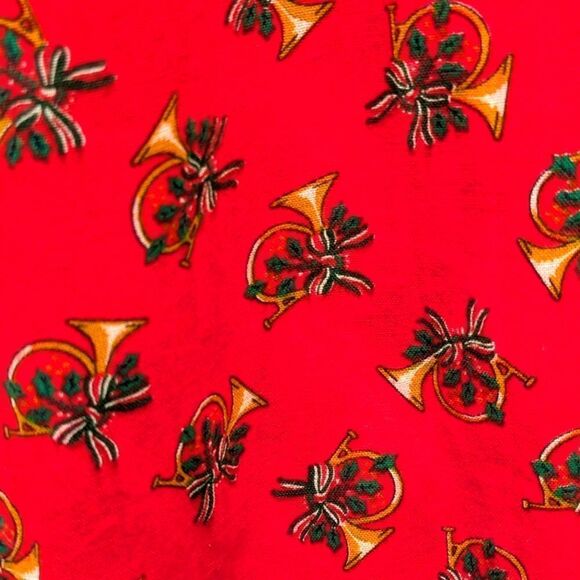 Super Fun Handmade French Horn Pattern Vintage Santa Hat - Picture 3 of 3